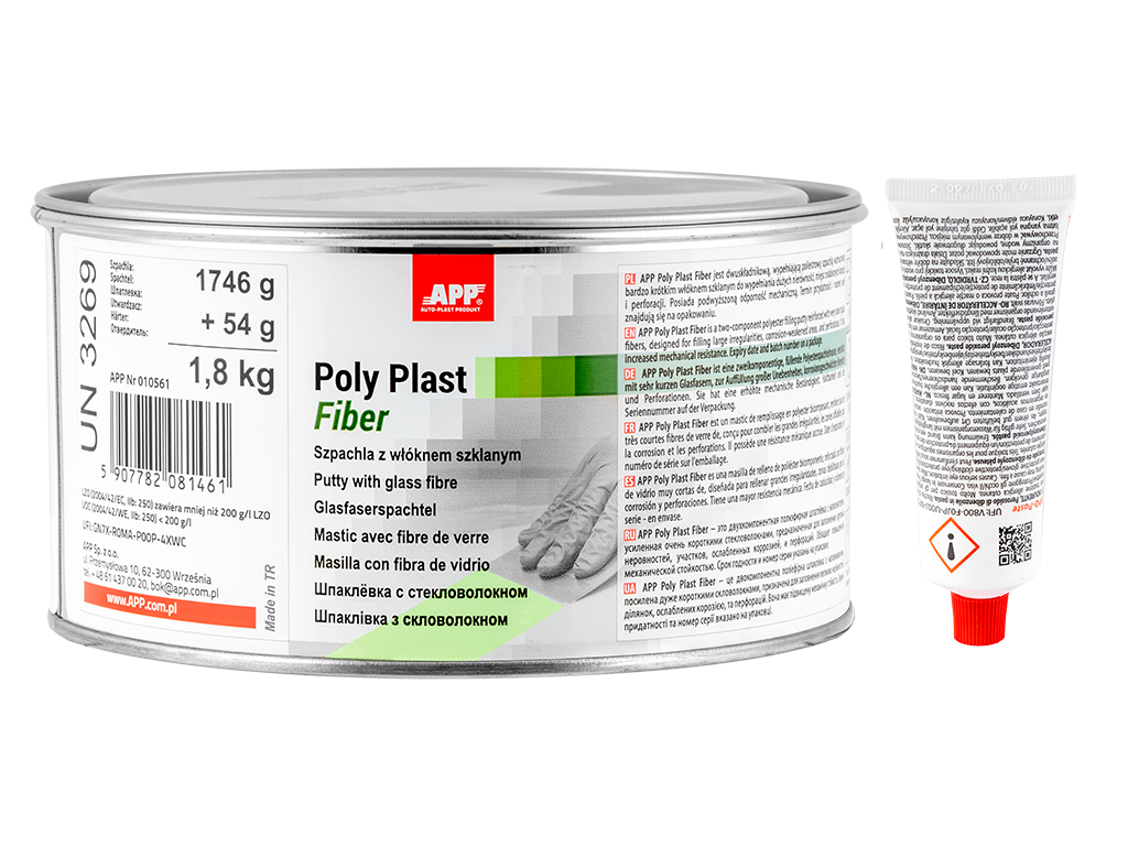 Szpachla z włóknem szklanym APP Poly Plast Fiber | 0,5kg